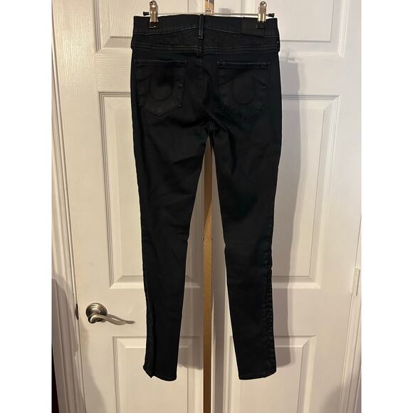 True Religion Halle Mid Rise Super Skinny, Coated Night, Size 26 - Picture 3 of 7